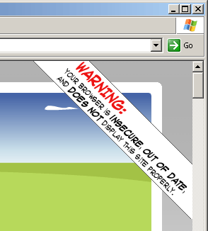 Screenshot of Anti-IE banner
